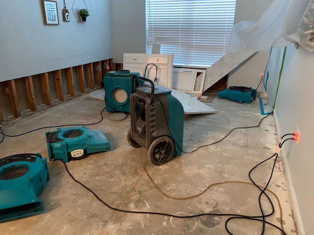 Dehumidifier in flood-cut room for Water Extraction & Removal in Forsyth